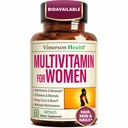 Multivitamin für Frauen mit methylierten Vitaminen und Chelat-Mineralen für Energie, Fokus und Immungesundheit - Premium Daily Womens Multivitamine & Multiminerals - 60 Kapseln