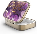 Pillola Case Pill Box con Specchio Retro 2 scomparti Piccolo caso Pillola per Purse o Pocket Bronze Box Pillola rettangolare o Vitamine, Olio di Pesce, Supplementi, Pillola Containe Regali di viaggio (Marmo vecchio)