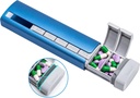 Daviky Metal Travel Pill Organizer, Premium Aluminium Pill Box 7 Day, Daily Pill Case, Stylish &Cute Pill Holder pour les médicaments, suppléments et vitamines (Blue+Gray)