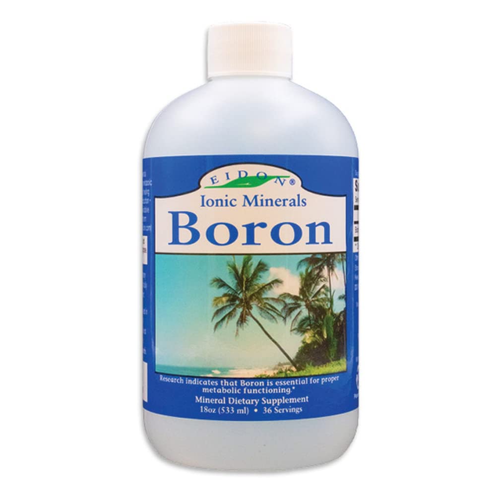 Gouttes de bore liquide d'Eidon - supplément de bore minéral ionique, élément essentiel pour soutenir la santé du cerveau, biodisponible, aucun conservateur ou additif - 18 oz