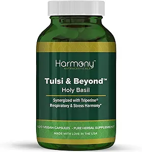 Tulsi - Sacro Basilio Supplemento - Elevata Potenza, Massima bio-availabiltà, Realizzata con Erbe Biologiche (Posssibili vegetariane, 120 Conte)