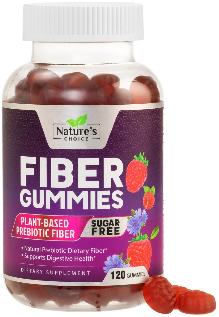 Gummie di fibre per adulti, Zucchero gratuito giornaliero 4g Gummy Fiber Supplemento, Prebiotic Gummy Digestive Health Support - Piante a base di Soluble Chews, Prebiotics Support Regolarità & Digestione - 120 Gummies