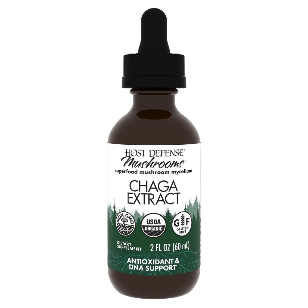 Host Defense Chaga Extract - Supplément de soutien au système immunitaire - Chaga Mushroom for Antioxidant Activity Support - Supplément de champignons liquides - 2 fl oz (60 portions)*