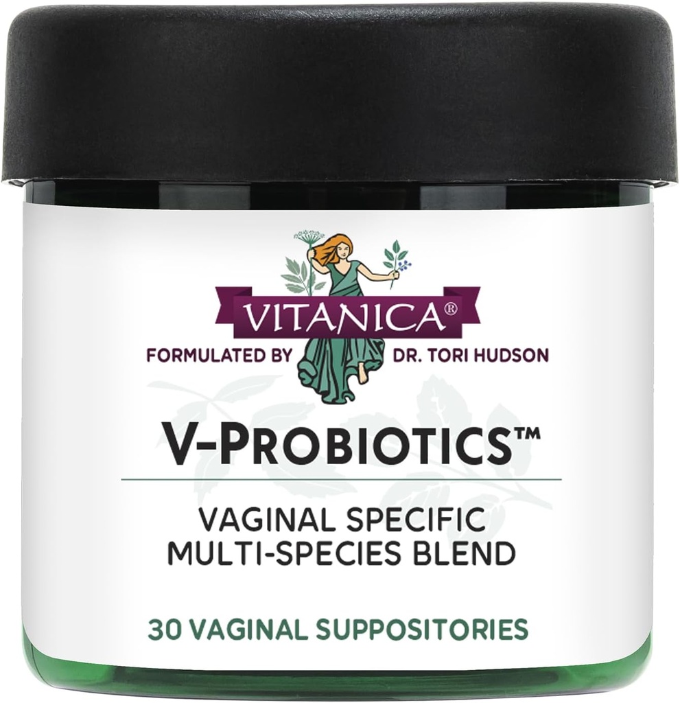 Vitanica V-Probiotici - Probiotici per le donne - Vaginal Suppositories with Lactobacillus Rhamnosus, Gasseri & More - Women's Health Supplement - Lady - 30 Vaginal Suppositories