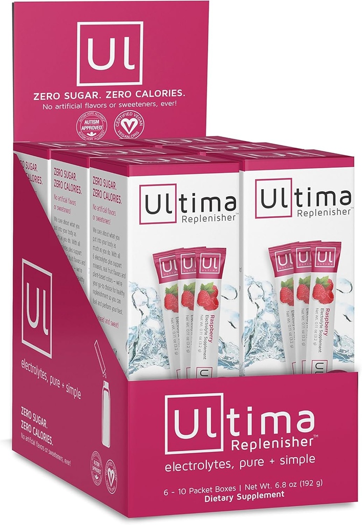 Ultima Hydrating Elektrolyt Pulver, Himbeer, 60 Zähler Stickpacks