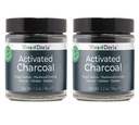 Viva Doria en poudre de charbon activé, dérivé de bois franc, qualité alimentaire, pot en verre de 1,2 oz (2 paquets)