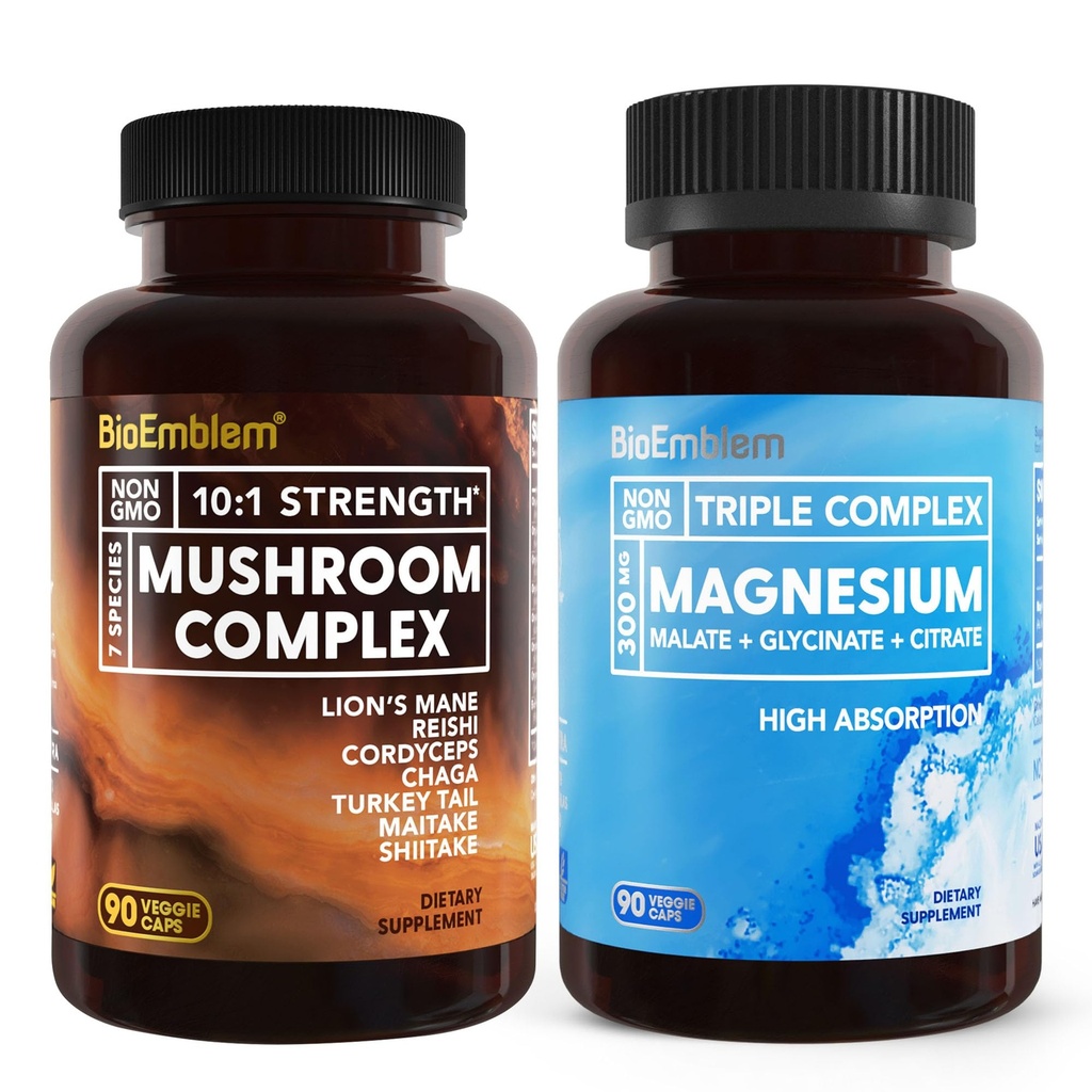 Complexe BioEmblem Triple Magnésium et Complexe Champignon