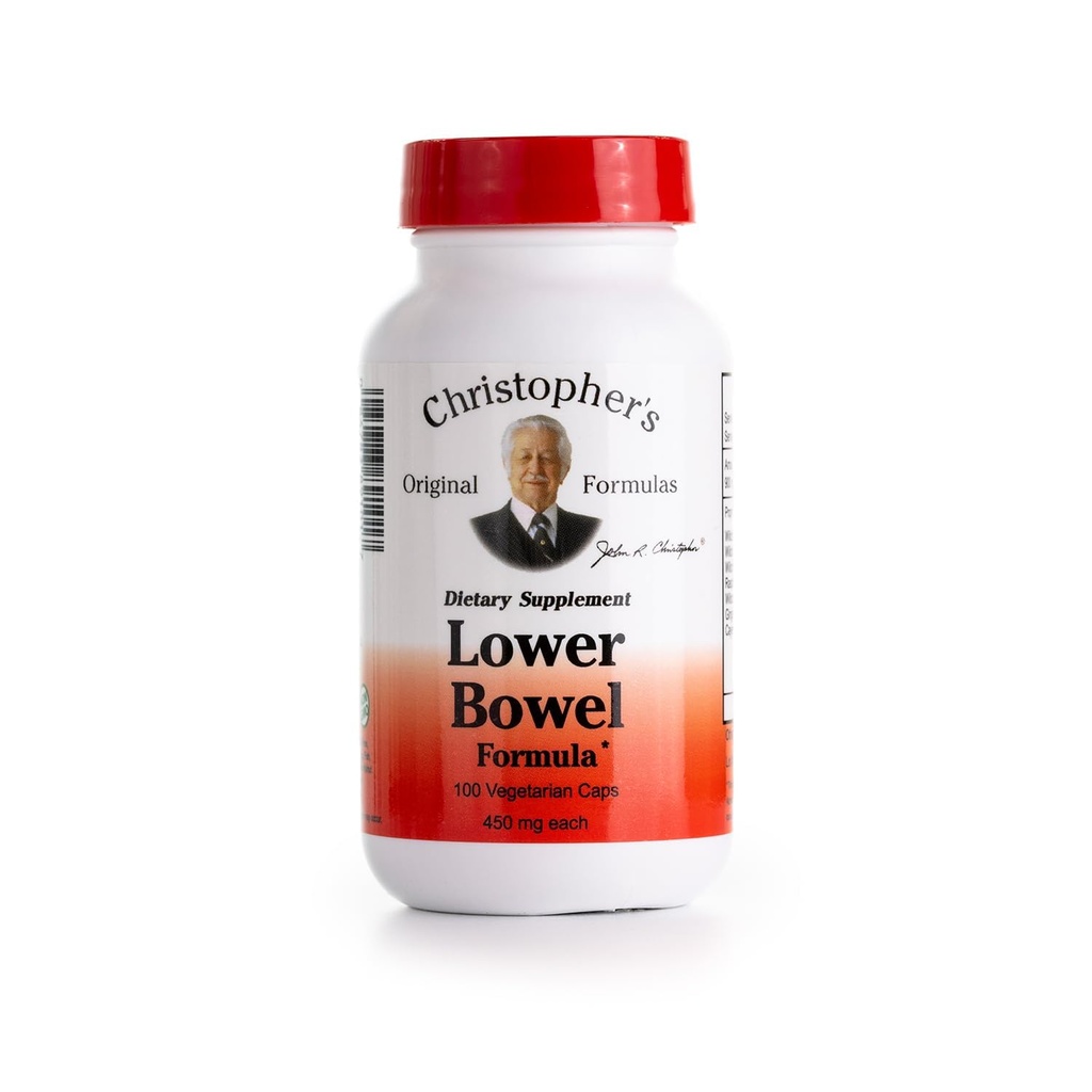 Formules originales de Christopher Lower Bowel Cleanse Formule Capsules - Herbal Laxative Colon Cleanse et Gut Cleanse 100 ct.