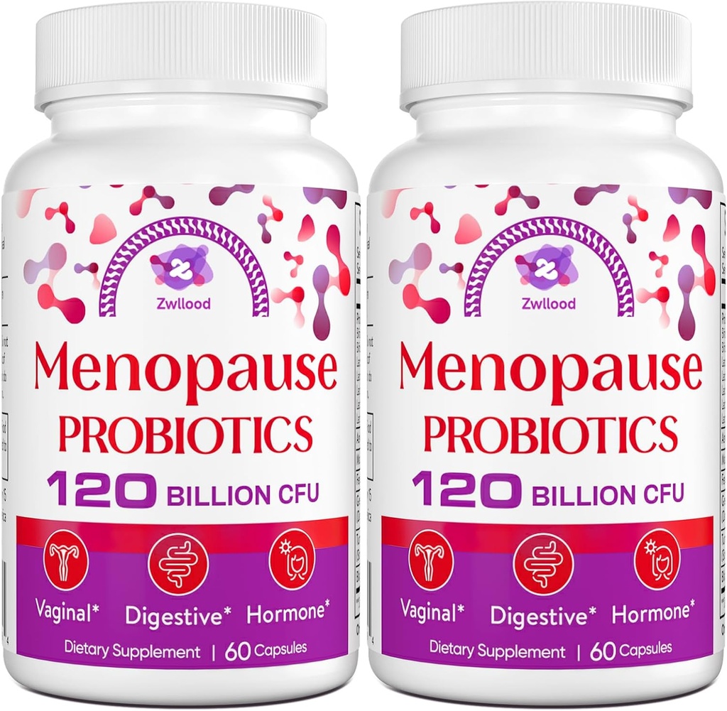 Menopause Ergänzungen für Frauen, 120 Billion CFU Probiotics für Frauen, All-Natural Probiotic Ergänzungen für Menopause Hot Flashes, Nacht Sweats, Mood Swings und Hormone - 120 Kräuterkapseln