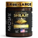 Organic Himalayan Shilajit Resina con Acido Fulvico, Acido Humico, 85+ Minerali- Gold Grade Plus - 100g, 1000 mg Per Serving - Energia, Stamina, Supporto cerebrale - Made in the USA