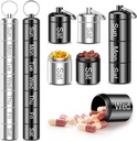 Wöchentliche Pille Organizer, QuwaYee Portable Small Pill Case Schlüsselanhänger Pillenhalter für Reisen, 2 Pack Metall Pillen Fall Wasserdichte tägliche Medizin Pille Organizer für Vitamin, Fischöl, Ergänzung