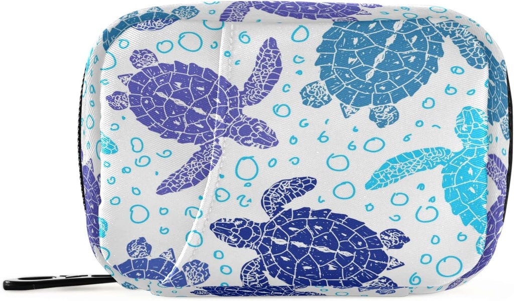 Naanle Vintage Sea Turtle Pill Box 7 giorni Pill Case Travel Pill Organizer Bag con Zipper Portable Weekly Case Dimensioni compatte per Supplemento Vitamin Holder