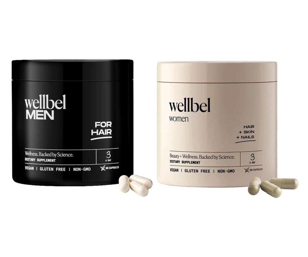 WELLBEL Mix Pack Herren und Frauen Clean Supplement für Haare, Haut und Nägel, Vegan, Glutenfrei und Non GMO