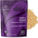Supplément de champignons bio Lions Mane - Poudre d'extrait de lions Mane pour la clarté mentale, le focus et la fonction cognitive (45g, 30 portions) - Sharp & Focused