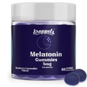 Droppels Melatonin Gummies, 5mg – Plant-Based, Vegan Melatonin 5mg per il supporto naturale del sonno con l'estratto di camomilla, 60 Count, Blueberry Flavor (1-Month)