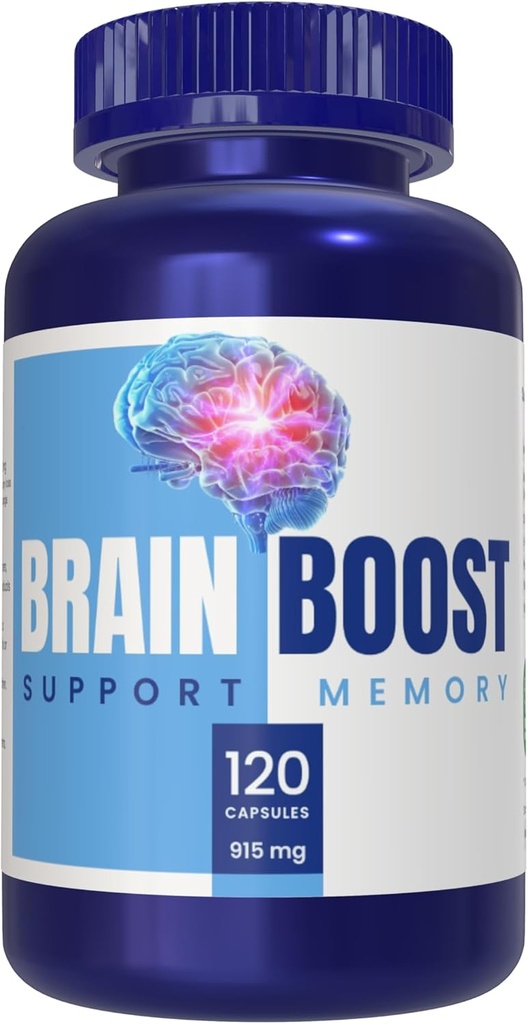 Brain Boost Supplement, 120 Kapseln, Non GMO, Glutenfrei, unterstützt Speicher, Fokus & Konzentration