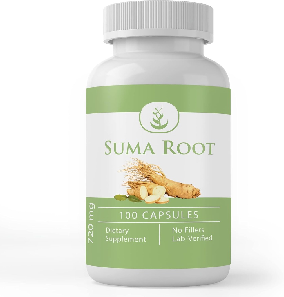 Pure Original Zutaten Suma Root, (100 Kapseln) Immer rein, keine Zusatzstoffe oder Füllstoffe, Lab Verified