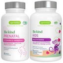 Ad alto assorbimento prenatale etilato + Advanced Kids Multivitamin Gummy Vegan Bundle, Etichetta pulita con vitamina A, B, C, D3 & E, 60 Compresse + 90 Gummie di sapore di bacche, essere gentile da Igennus