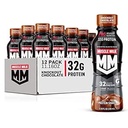Muscle Lait Pro Nutrition avancée Protein Shake, Chocolat de Knockout, 11.16 Fl Oz (paquet de 12), 32g Protéines, 1g Sucre, 16 Vitamines et Minéraux, 5g Fibre, Récupération d'entraînement, Snack énergétique, Emballage Mai Vary
