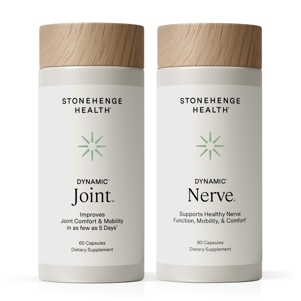 Stonehenge Health Dynamic Joint & Dynamic Nerve Bundle Supplements unterstützt: Joint Discomfort, Stiffness, Support Comfort, Tingling, Numbness, Burning, Joint Health