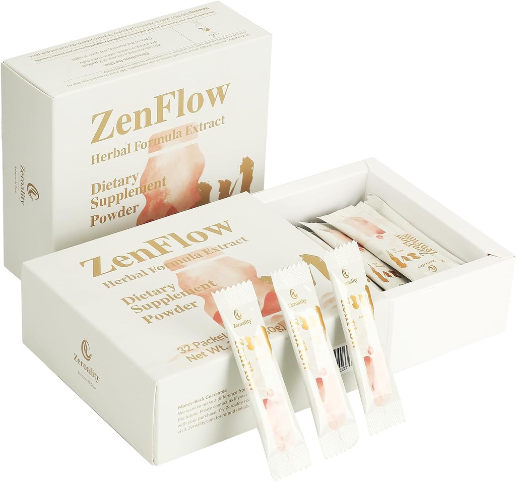 ZenFlow, PMS e supporto mestruale, TCM, Dong Quai, Promuovere Uterus sano, Kideny e la vescica, Promuovere la funzione estrogenica, Salute delle donne, (32 pacchetti - 1 scatola)