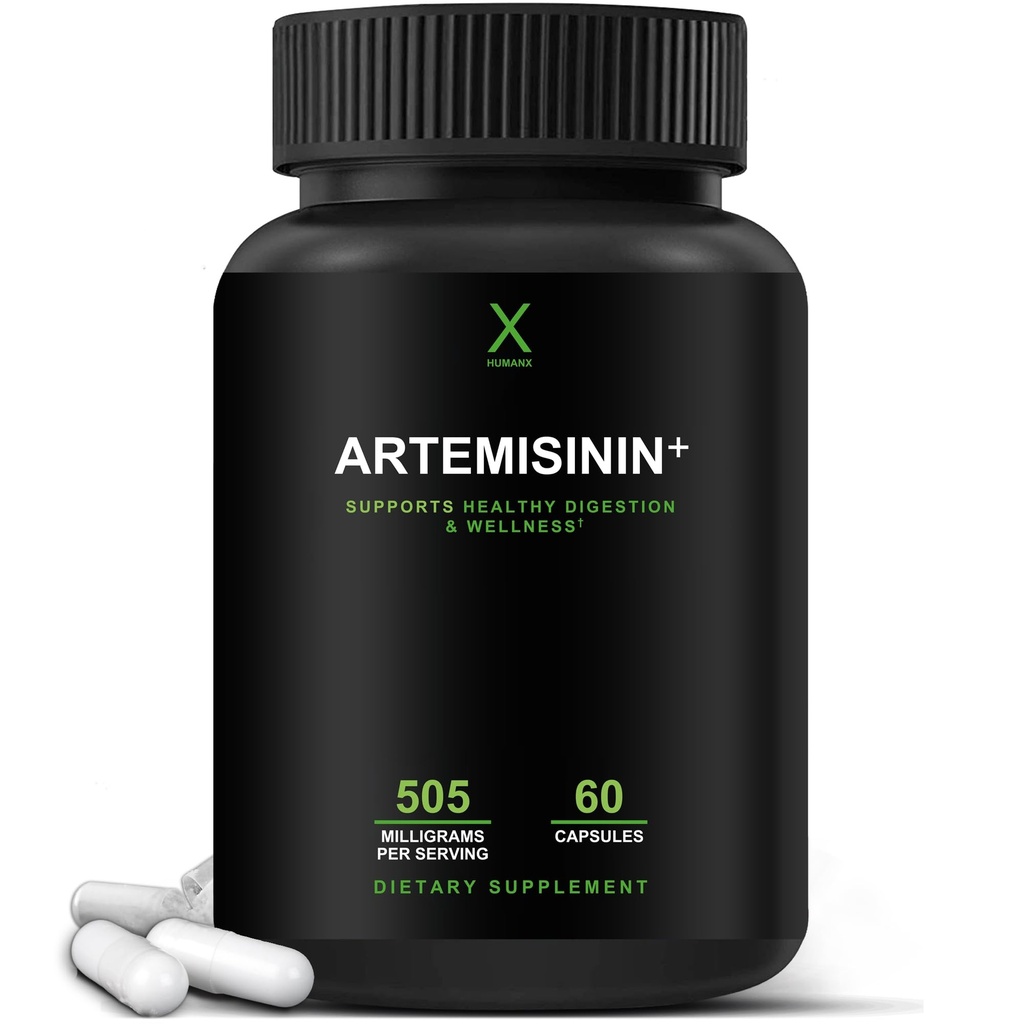 HUMANX Artemisinin 505mg con Bioperine per un maggiore assorbimento - Supporta l'invecchiamento sano, la digestione e l'immunità - Stati Uniti d'America Terze Parti Testata - Vegan, Non-GMO - Artemisia Annua - Estratto di legno dolce