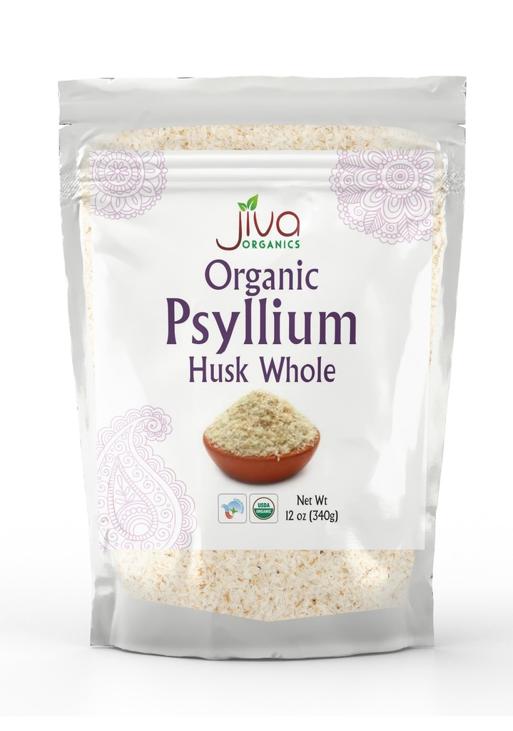 Jiva USDA Organic Whole Husk Psyllium (Isabgol) 12 Unze