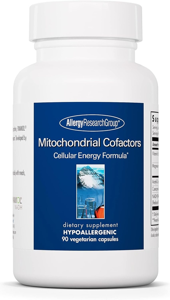 Groupe de recherche sur l'allergie Cofacteurs mitochondriaux - Suppléments mitochondriaux, CoQ10, Mitochondrie support avec formule d'énergie cellulaire, hypoallergénique, vitamine B6 et magnésium - 90 capsules végétariennes