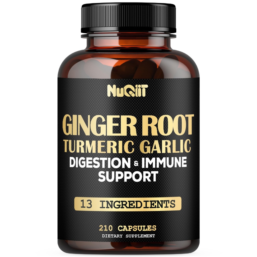 Ginger Suppléments Capsules avec Curcumine curcuma, Bulbe ail, Berberine HCl, Echinacea - 210 Capsules