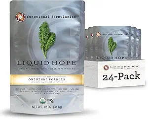 Formulario funzionale Liquid Hope Organic Tube Feeding Formula e supplemento di sostituzione della farina nutrizionale, 12 Oz Pouch, Confezione di 24