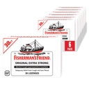 Fisherman's Friend Cough Drops, Cough Suppressant und Sore Throat Lozenges, Original Extra Strong, 10mg Menthol, 228 Drops (6 Packungen von 38)