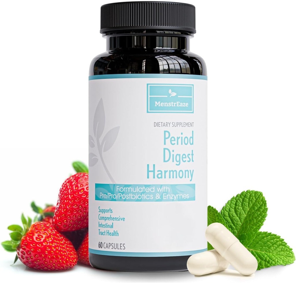 Verdauungsprobiotikum, Präbiotikum, Postbiotikum & Enzyme für Frauen, Vollständiges Gut & Ganzes Nahrung Verdauungsunterstützungsergänzungsmittel, Shelf Stable Advanced Pre/Pro/Postbiotic, 60 Kapseln
