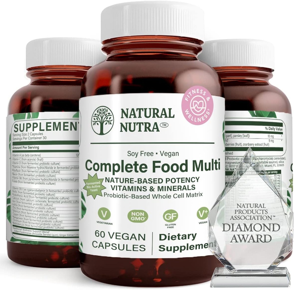 Nutra naturale intero alimento Multivitaminico completo e minerale per le donne e gli uomini, Booster di energia, aiuta a mantenere il Bone supplemento di salute, migliora la funzione del cervello e la pelle, aiuta a migliorare l'immunità 60 capsule