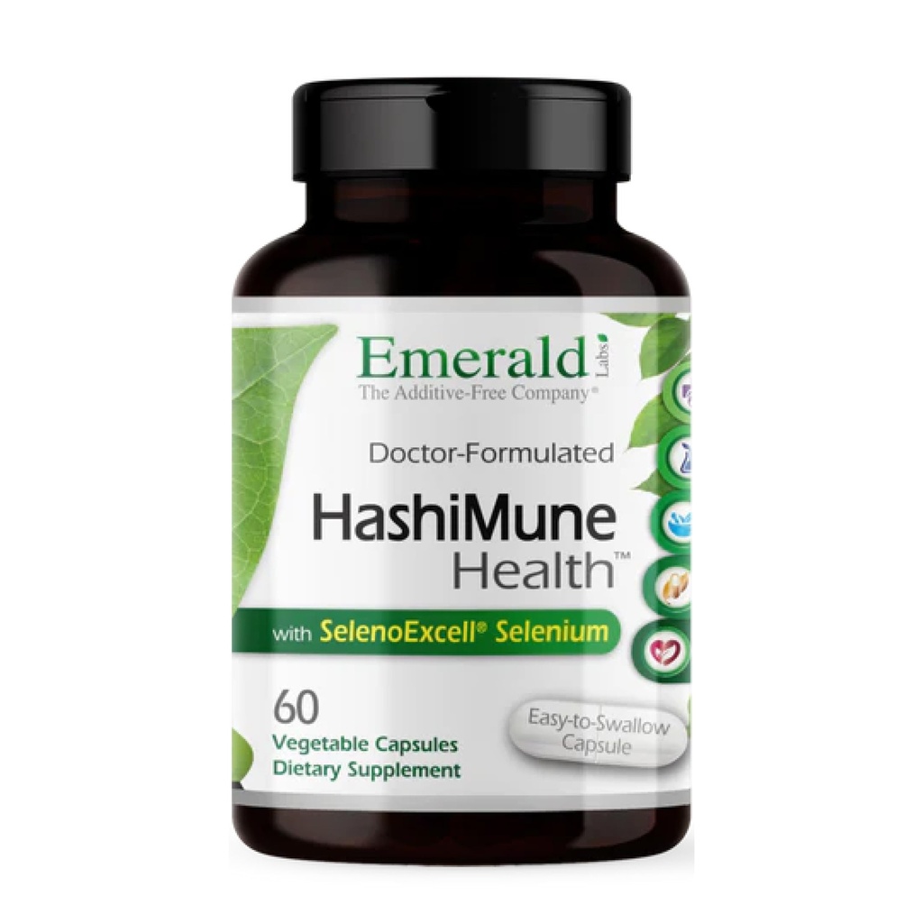 Emerald Labs HashiMune Health - Vegan Thyroid & Immune Support Supplement - Include SelenoExcell Selenium & Myo-Inositol - 60 capsule vegetali (30-Day Supply)