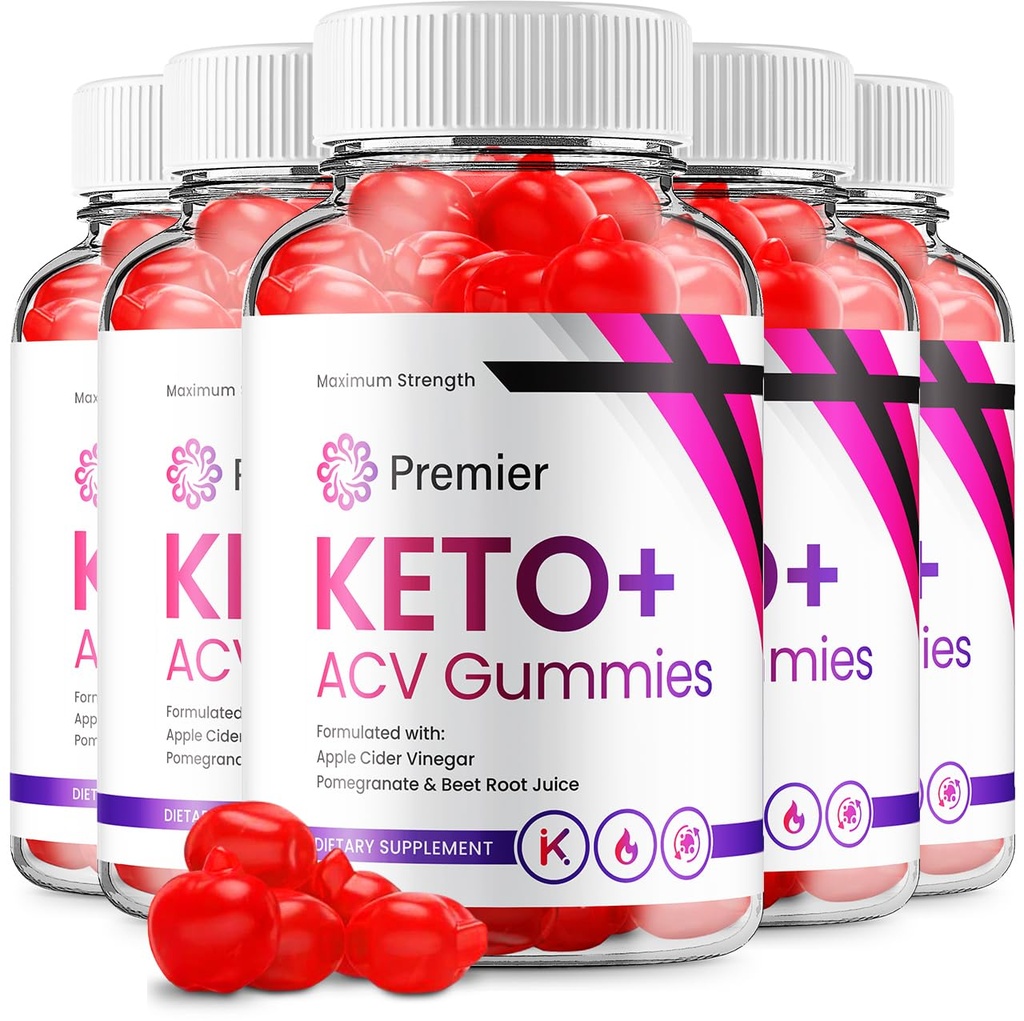 (5 Pack) Premier Keto ACV Gummies - Advanced Formula Premiere Keto Plus ACV Gummies Apple Cider Vinegar Premier ACV Nahrungsergänzung Bewertungen Männer Frauen (300 Gummies)