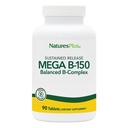 Natures Plus Mega B-150 Complex - 90 Sustained Release Vegetarische Tabletten - Maximale Potenz B Complex Vitamin Supplement - Glutenfrei - 90 Portionen