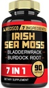 7in1 Irish Sea Moss Capsule 6750 Mg con Organic Bladderwrack & Burdock Root, Turmerico, Aceto di Sidro di Mele - Pillole di Seamos Raw per Capelli, Pelle, Salute della tiroide - 90 Caps per 3-Month Alimentazione