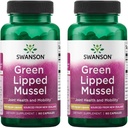 Swanson Green Lipped Mussel (Freeze-Dried) - Neuseeland Joint Health & Mobility Supplement - Natural Formula May Support Heart Health & Digestive Function - (60 Kapseln, je 500mg) (2 Packung)