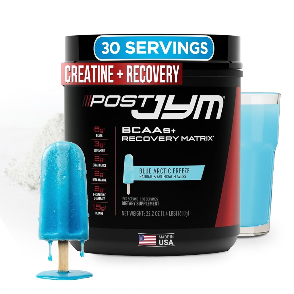 JYM Supplement Science Post JYM Active Matrix Blue Artic Freeze Amino Recovery Powder Pure Creatine HCL, BCAA’s, Glutamin, Carnitin, Betaine, Taurine für Stärke, Reparatur, Leistung 30 Servierungen