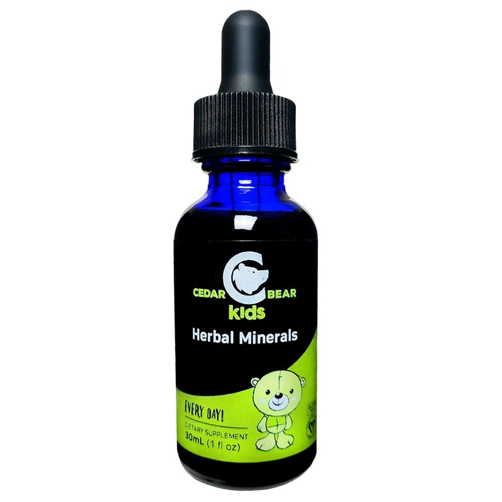 Cedar Bear Herbal Minerals pour les enfants un supplément à base de plantes liquides qui aide à construire des corps, des esprits et des systèmes immunitaires solides 1 Fl Oz