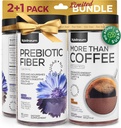 Mushroom Coffee e High Prebiotic Fiber Gummies Bundle - 9 Mushroom Adaptogen Mix, Fibra alimentare 7G, Probiotico - Caffè Mushroom istantaneo e Fiber Chews per l'immunità, Salute Gut - per gli uomini e le donne