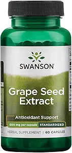 Swanson HERB Graines de raisin EXT MTD 500MG 60 Cap
