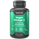 Naturalis Vegan Omega 3 DHA, EPA & DPA von Algae | Vegan Society Certified, Sustainable Sourced, True Full Spectrum | 60 Veggie Softgels (Carrageenan Free)