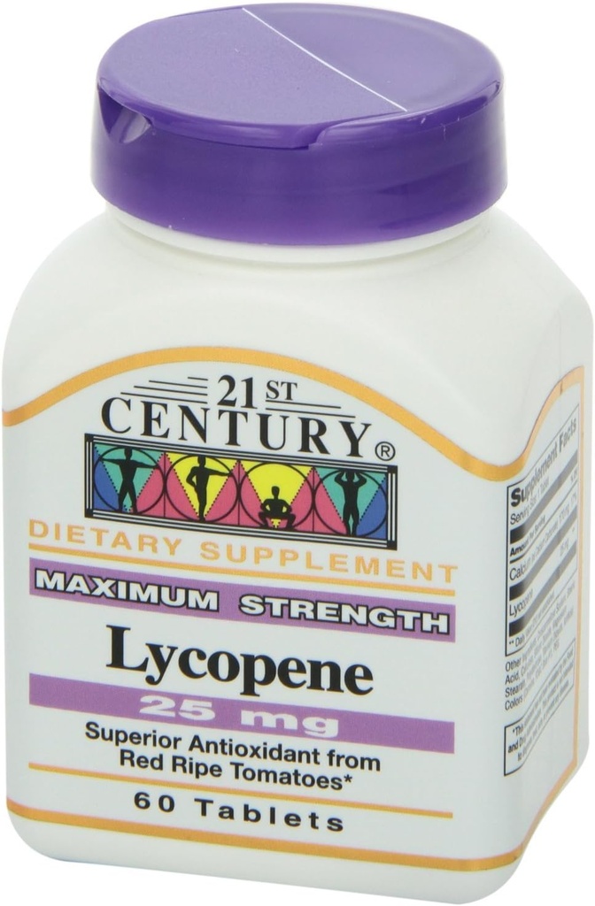 21ème siècle Lycopène 25mg, 60 comprimés chacun (paquet de 4)