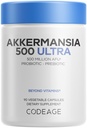 Codeage Akkermansia Muciniphila Probiotic Ultra - High-Potency 500M AFUs Akkermansia Probiotic Supplement - Enhanced Daily Probiotic & Prebiotic, Chicory Inulin - 3-Monat Supply - 90 Kapseln