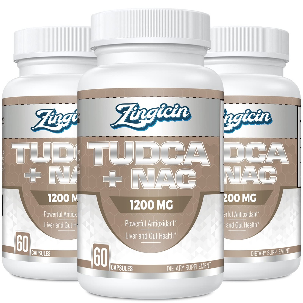 TUDCA mit NAC Supplement 1200mg - 180 Kapseln, Leistungsstarke TUDCA Bile Salz Plus N-Acetyl-Cystein, Antioxidante Ergänzungen für Leber, Verdauung