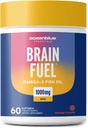Oceanblue Essentials Brain Fuel – 60ct – Burpless Fish Oil – High Potency Omega 3 DHA Ergänzung für Gehirn- und Augenunterstützung –1000 mg – Tasty Orange Flavor – 1 Monat Versorgung