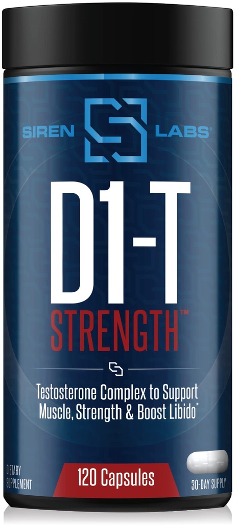 Booster di testosterone di resistenza D1-T per gli uomini Gainer di massa con acido D-aspartico - Monster Muscle Mass-Building - Test Booster Suppressione della crescita muscolare anabolica di estrogeno (120 capsule)