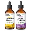 Wild & Organic Turmeric Ginger Tinkture 4 fl oz & Milk Thistle Tinkture 4 fl oz