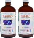 LIQUIDHEALTH Multivitamine liquide complète pour les enfants, les tout-petits - Vitamines essentielles, nutriments et minéraux, soutien immunitaire, santé de la gueule - Fabriqué aux États-Unis, végétalien, non OGM, sans sucre (2 pack)